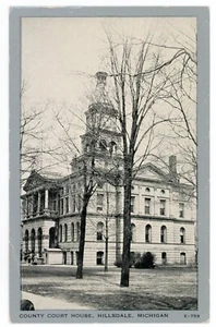 RPPC Postcard Hillsdale Michigan County Court House Real Photo Unposted - Picture 1 of 2
