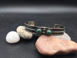 Bracciale Vintage Hecho En Mexico Malachite - Foto 1 di 11