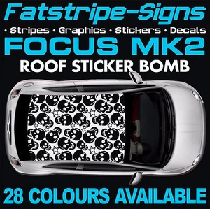 to fit FORD FOCUS MK2 GRAPHICS STICKER BOMB ROOF DECALS CAR VINYL 2.5 ST RS - Picture 1 of 2