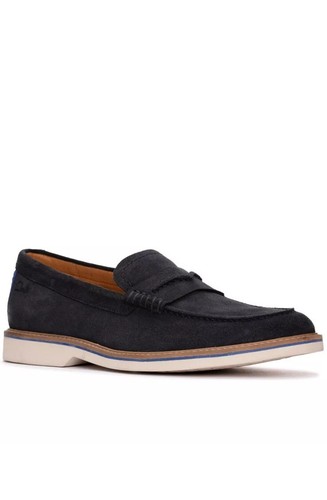 MOCASSINI SLIP ON CLARKS UOMO ATTICUS LTSLIP BLU NAVY MARINE SCAMOSCIATI UK 10 G EU 44 5