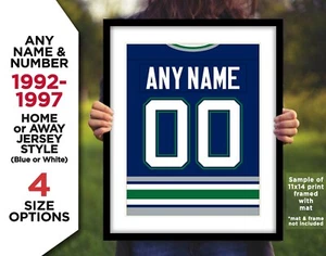 HARTFORD WHALERS style Custom Photo 1992-1997 ANY NAME & NUMBER 8x10 11x14 16x20 - Picture 1 of 5