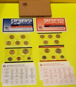 2002 P&D set zecche non circolate Stati Uniti Stati Uniti Monete - Foto 1 di 9