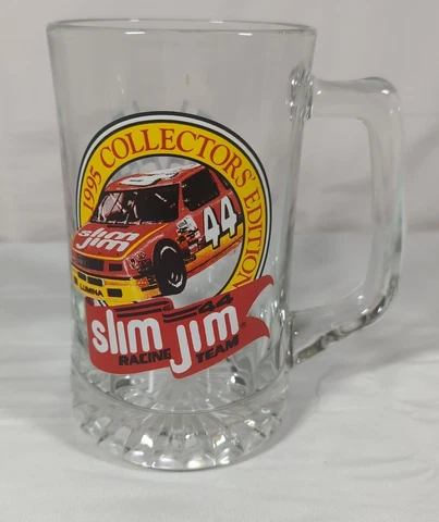 #44 Slim Jim Racing Team Beer Mug Nascar 1995 Collectors Edition Glass Cover