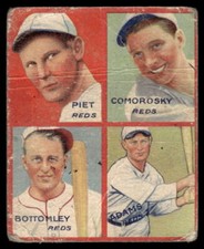 1935 GOUDEY JIM BOTTOMLEY 3F FAIR ADAMS COMOROSKY PIET 4-IN-1 R321 REDS