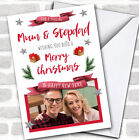 Mum & Stepdad Merry Gift Photo Custom Greeting Personalised Christmas Card