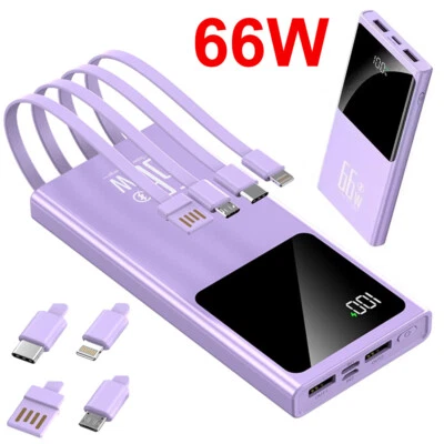 20000mAh Power Bank USB-C Fast Charging Portable Charger Builtin Cables 66W NEW - image 1 of 4