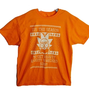Rick & Morty Let's Get Riggity Riggity Wrecked Son Christmas T-Shirt Size L - Picture 1 of 4