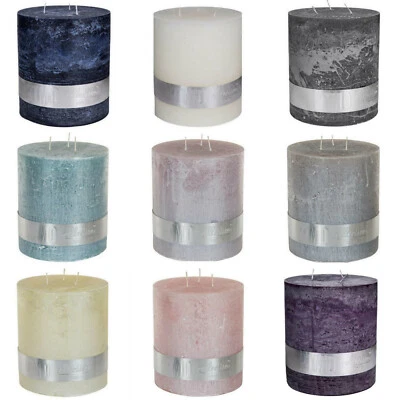 PTMD 3-Docht Kerze 180x160 mm Rustic Stumpenkerze XXL Große Mehrdochtkerze  - Bild 1 von 2