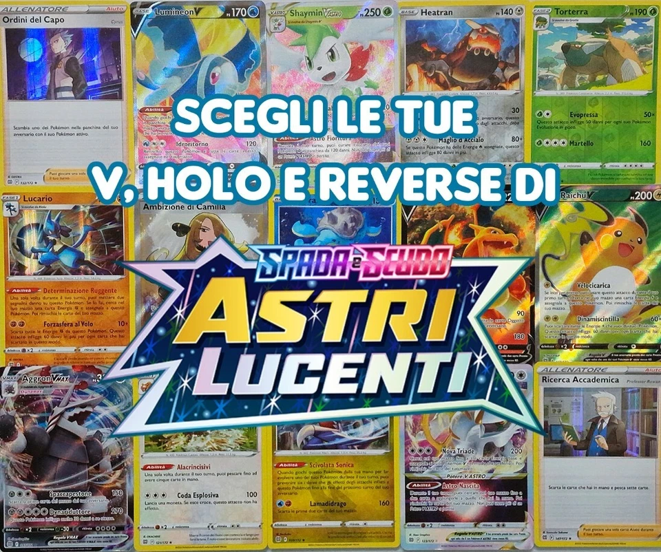 Pokemon Astri Lucenti V, Reverse e Holo per MasterSet | Completa il tuo Set! - Immagine 1 di 1