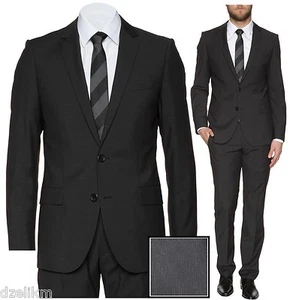 Neu mit Etikett Hugo Red Label by Hugo Boss 2-Knöpfe schmale Passform gestreift luxuriöser Business-Anzug - Bild 1 von 12