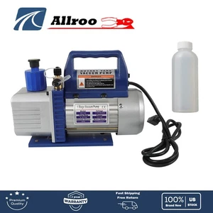 Single Stage Rotary Vane HVAC Air Vacuum Pump With Oil Bottle 4.5CFM 1/3HP 110V - Picture 1 of 14