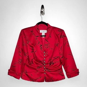 Vintage J.R. NITES Blazer Jacke rot Blumen 10 - Bild 1 von 8