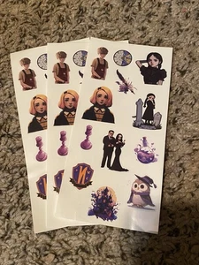 3 Sheets Wednesday Addams Family Temporary Tattoos - Picture 1 of 1