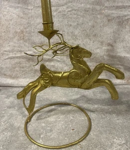 Metall Gold Rentier Kegel Kerzenhalter Weihnachten Herzstück Dekor 9,5" hoch - Bild 1 von 7