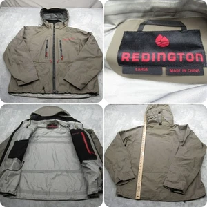 Redington Jacket Men Large Green Pockets Waterproof Hooded Utility Full Zip READ - Picture 1 of 15