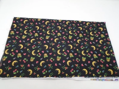 Vintage Mary Engelbreit Moons, Cherries, Hearts Fabric - 2 Yards x 45" - Image 1 of 3