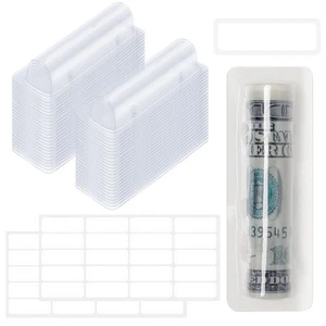 100 Pieces Clear Plastic Lip Balm Pouches Money Card Holder Money Cash Pouche... - Bild 1 von 6