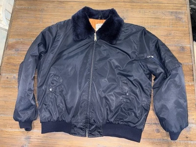 Vintage Sears Work Leisure Jacket Mens XL Navy Flight Bomber Made Japan 70s - Image 1 of 4