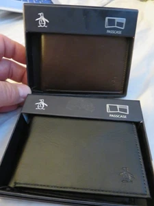 Cartera de cuero original Penguin Passcase, marrón o negro + caja de regalo precio de venta sugerido por el fabricante 45 USD NUEVA - Imagen 1 de 14