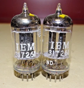 Paar, Cinch Typ 5965 Radio/Audio Ausgangsröhren, Marken IBM, 3-Glimmer, stark - Bild 1 von 8