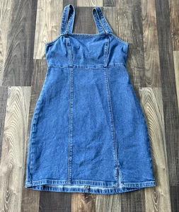 Hollister Blue Denim Sleeveless Dress Size Small Stretch Fitted - Picture 1 of 7