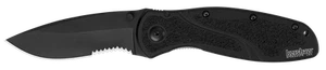 Kershaw Knives Blur Black Aluminum Serrated Sandvik Stainless 1670BLKST - Picture 1 of 2