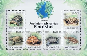 MOZAMBIQUE TURTLES STAMPS SHEET 2011 MNH INT YEAR OF FOREST REPTILE WILD ANIMALS - Picture 1 of 1