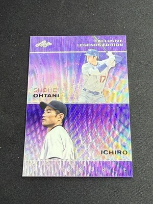 Shohei Ohtani / Ichiro Suzuki 2023 Leaf Metal Dual Purple /15 RC Japan - Image 1 of 2