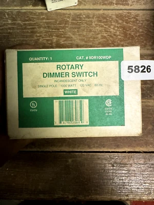 旋转调光开关 9DR100WDP 单极 1000 瓦 120 伏 AC 60Hz — 第 1/2 张图片