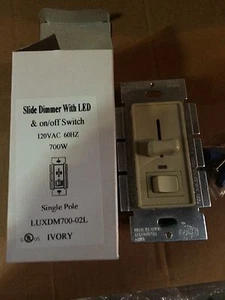 (10 pc) Ivory Slide Slider Dimmer w/Light 700W Single Pole PRESET UL Listed - Picture 1 of 1