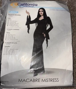 Macabre Mistress Morticia Addams Family Adult California Costume Size XL NEW - Picture 1 of 5