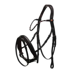 Código de caballo Trense rubí oscuro sangre caliente burdeos rojo negro pedrería caballo WB - Imagen 1 de 9