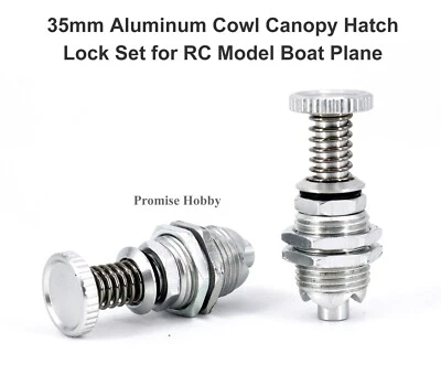 2PCS 35mm CNC Alloy Cowl Canopy Hatch Cover Lock for RC Model Boat Plane Car - Image 1 of 3