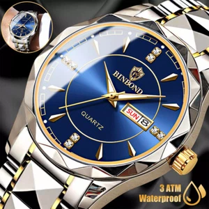 Reloj Pulsera Hombre Impermeable Clásico Acero Inoxidable Cuarzo Luminoso Lujo - Imagen 1 de 20