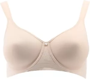 Breezies Floral Stripe Seamless Underwire T-Shirt Bra Champagne 42 NWOT (793) - Picture 1 of 5