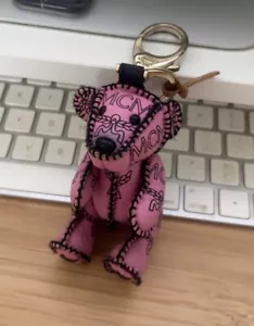 SALE! MCM Pink Bear Keychain Bag Charm - Picture 1 of 6