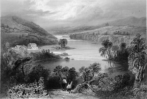 CANADA (ESTRIE,QUEBEC) - SHERBROOKE: Vue de la RIVIÈRE St-FRANÇOIS - Gravure 19e - Imagen 1 de 2