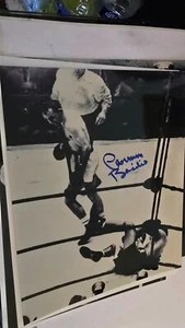 PRICED TO SELL CARMEN BASILIO HAND SIGNED AUTHENTIC PHOTO WITH COA 4 - Picture 1 of 1