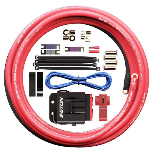 Eton PCC20 Set Cablaggio Set di Cavi 20qmm Rame Strom Spina Amplificatore Bat - Immagine 1 di 1