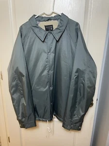 URBAN OUTFITTERS Sherpa Lined Coach Jacket Green Nylon Shell XL - Picture 1 of 23