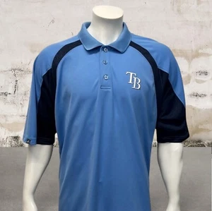 Camisa polo de golf Majestic Tampa Bay Rays MLB Lt azul marino para hombre 2XL XXL 2X - Imagen 1 de 10
