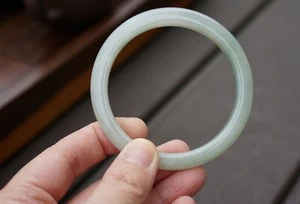 Burmese Jadeite 23005L Certified Untreated Grade A Jade Bangle - Round 56.6mm - Picture 1 of 7