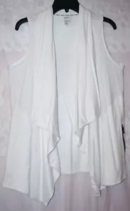DKNY Women’s Draped Open Front vest white sz S - Picture 1 of 3