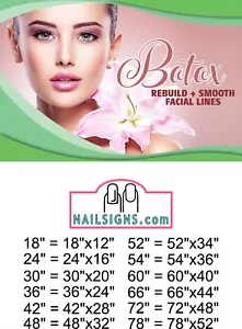 Botox 19 Window Decal Inside/Outside Vinyl Adhesive Translucent Sign Horizontal - Picture 1 of 22