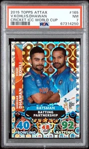 ✺PSA 7✺ 2015 TOPPS ATTAX World Cup Cricket Graded Card VIRAT KOHLI & DHAWAN - Picture 1 of 3