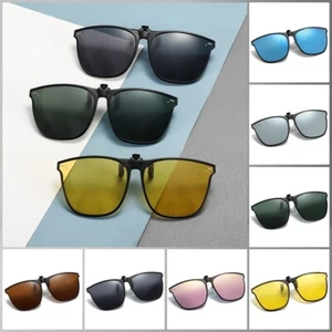 Unisex Polarized Clip-On Sunglasses Oversized Anti-Glare Lenses Driving Eyeglass - Picture 1 of 33