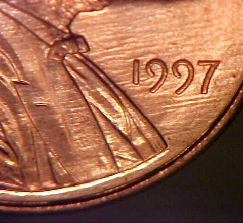 1997-P Lincoln Cent Ch BU - Phantom  "D" Error Collector Coin! -C1315dth Cover