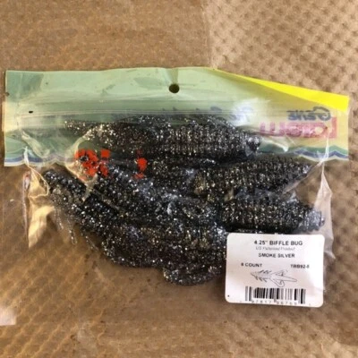 Gene Larew The Salt Advantage 4.25" smoke silver biffle bugs (open only 6 of 8) - Image 1 of 2