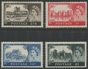 GB QEII  Castles 1959 2ND DE LA RUE SG595-598  MM G/Fine Set Cat £195 - Picture 1 of 2