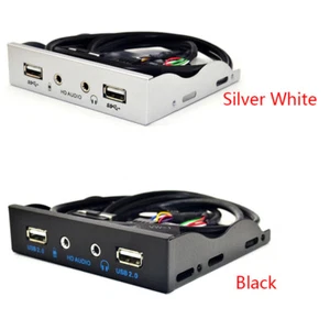 3.5inch 9Pin to USB 2.0 Hub Front Panel with Audio Cable Floppy Bay Bracket New - Picture 1 of 11